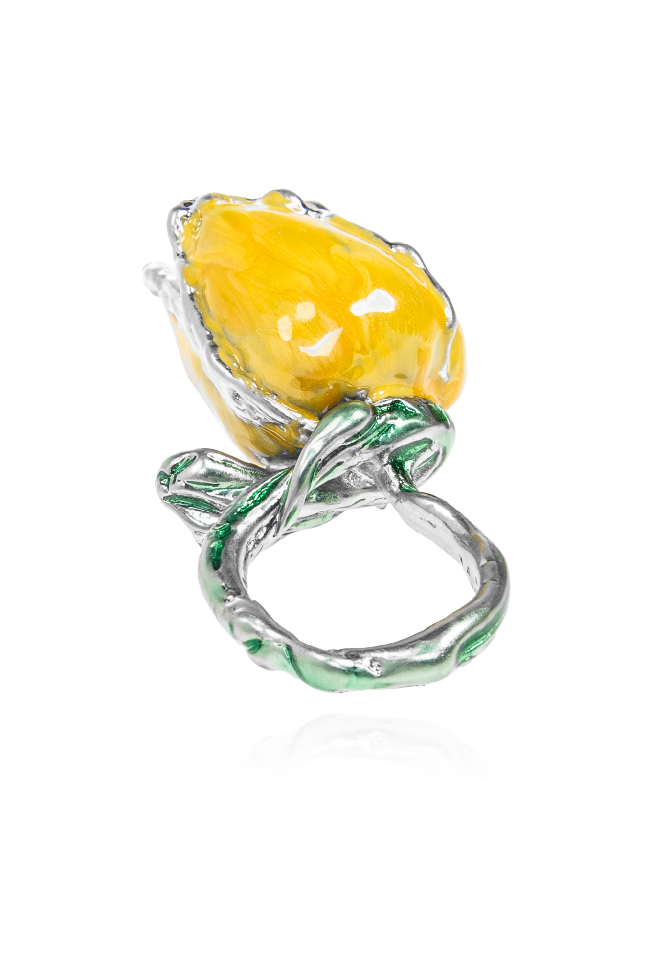 【MARNI】 RING Yellow Ring with floral motif Marni - Vitkac AS